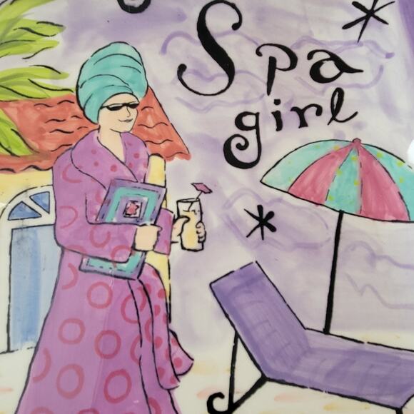 Certified International Jennifer Brinley Dinner Plates Spa Girl  Set of Two - Picture 8 of 8